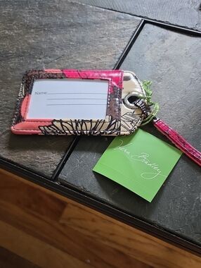 Vera Bradley RETIRED Mocha Rouge  ID Luggage Tag
